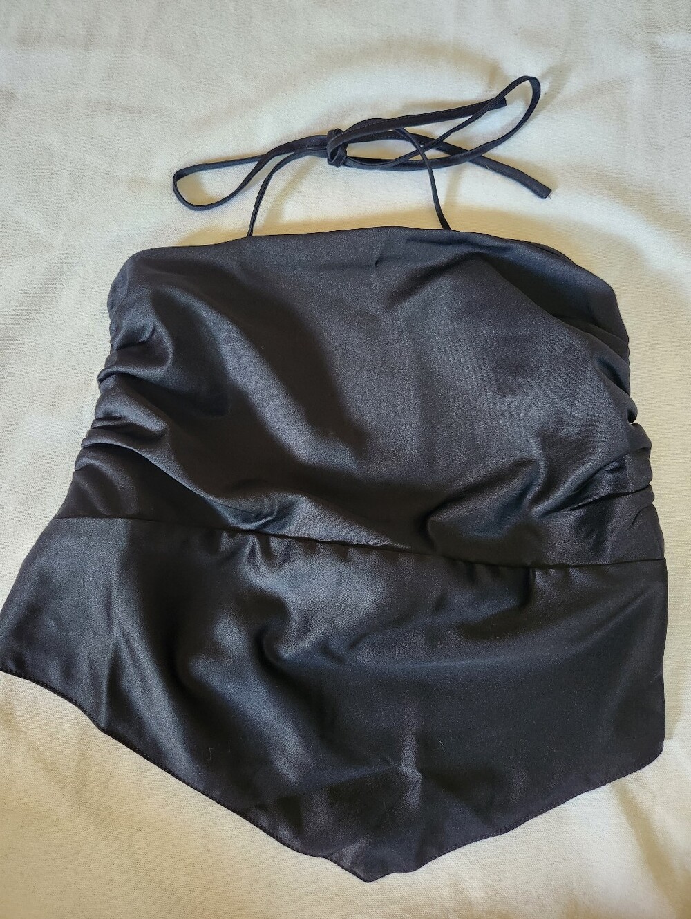 Jordan x Travis Scott Women's Black Satin Halter Handkerchief Top Size